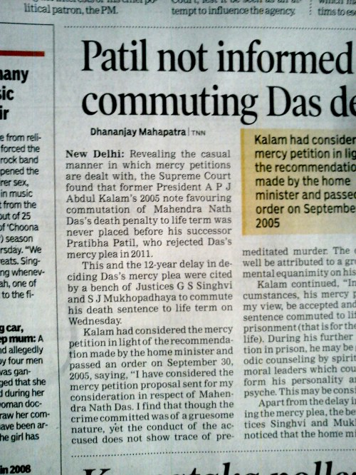 President Patil Kalam Das Mercy Petition