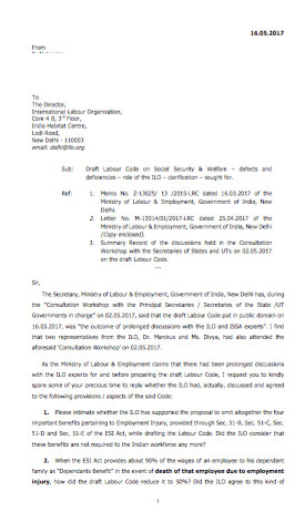 Representation to ILO